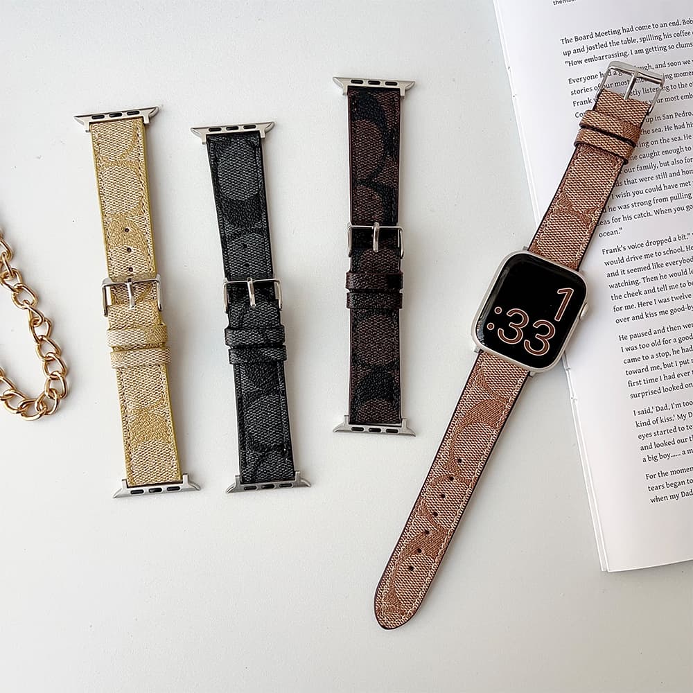COACH Signature C Monogram & Branding Apple Watch Band
