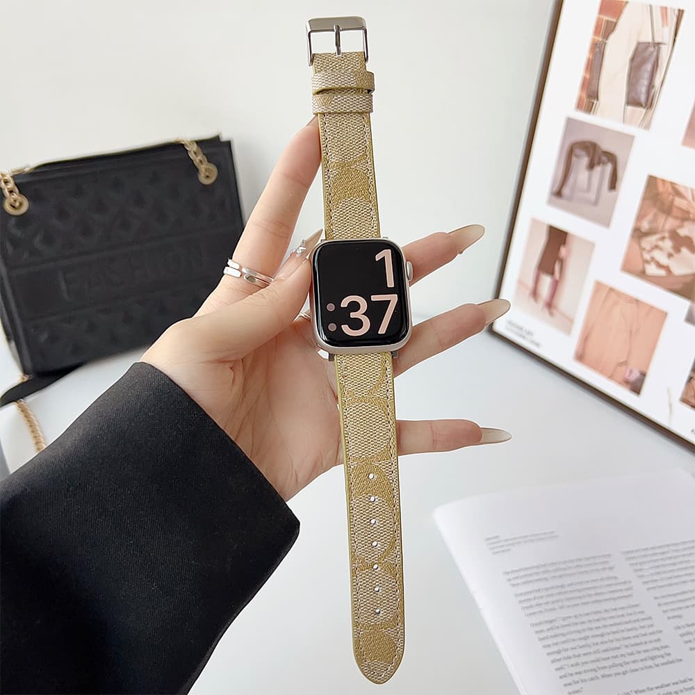 COACH Signature C Monogram & Branding Apple Watch Band