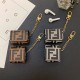 Fendi FF Monogram AirPods Case - Luxury Leather Cover with Gold Chain (2 Universal Fits) Fendi FF Monogram AirPods Case - Luxury Leather Cover with Gold Chain (2 Universal Fits)