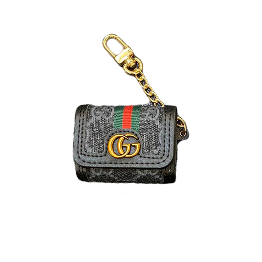 Gucci GG Supreme AirPods Case - Monogram Luxury Cover with Metal Logo & Chain (2 Universal Fits) Gucci GG Supreme AirPods Case - Monogram Luxury Cover with Metal Logo & Chain (2 Universal Fits)
