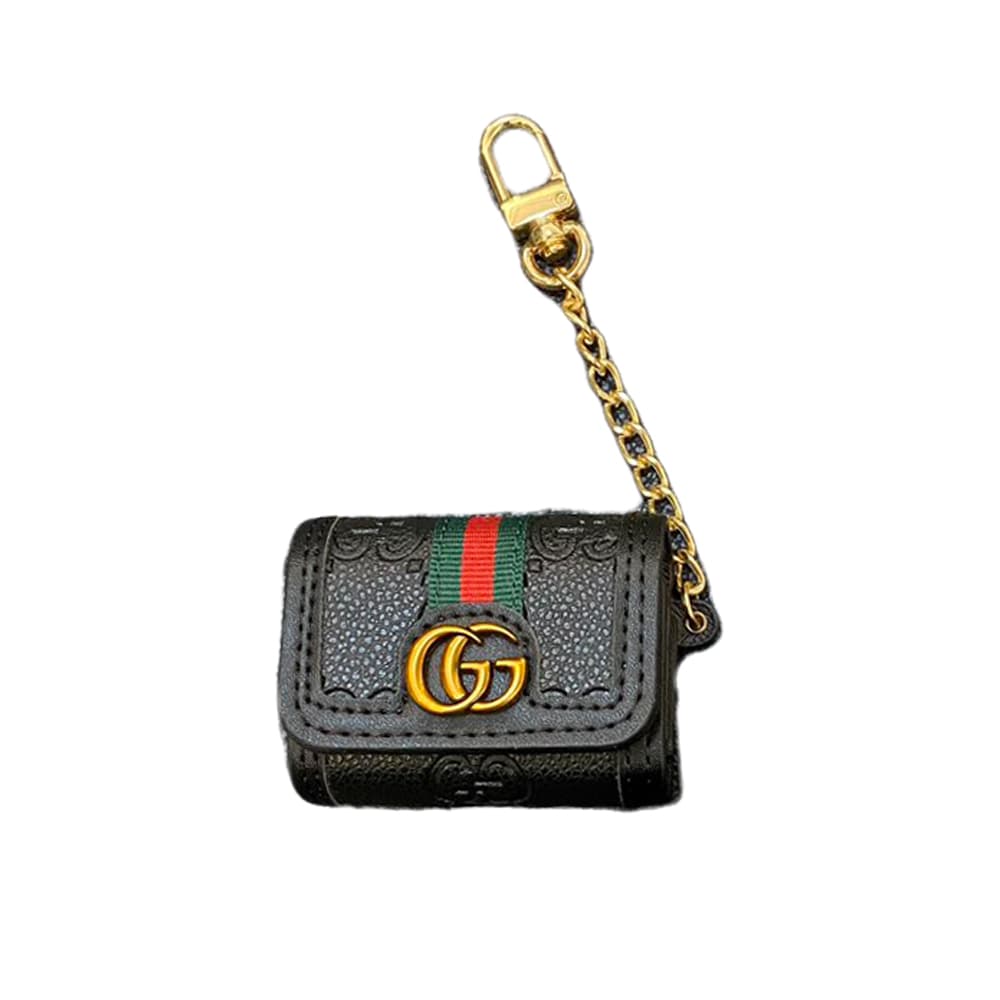 Gucci GG Supreme AirPods Case - Monogram Luxury Cover with Metal Logo & Chain (2 Universal Fits) Gucci GG Supreme AirPods Case - Monogram Luxury Cover with Metal Logo & Chain (2 Universal Fits)