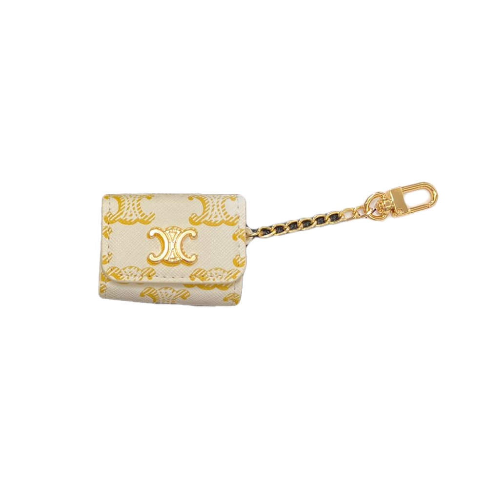 Celine Triomphe AirPods Case - Luxury Leather Cover with Metal Logo & Chain (2 Universal Fits) Celine Triomphe AirPods Case - Luxury Leather Cover with Metal Logo & Chain (2 Universal Fits)