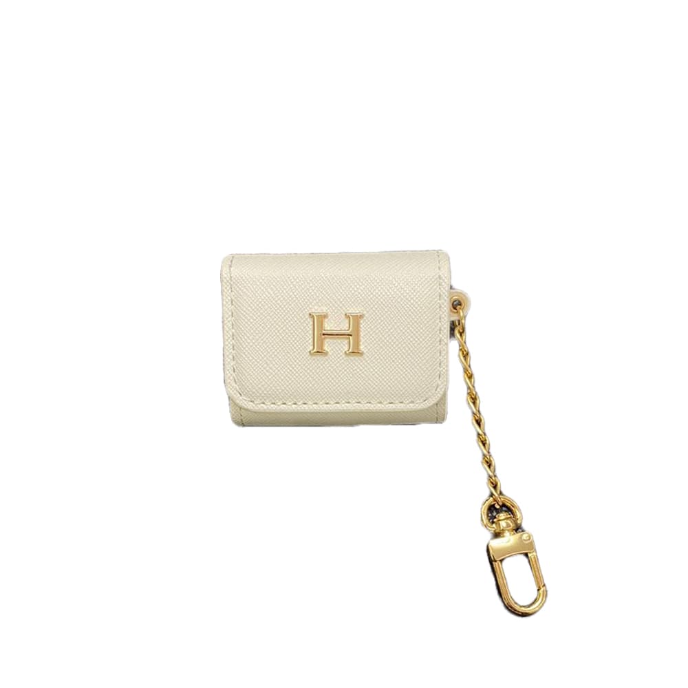 Hermès AirPods Case - H Logo Luxury Cover with Gold Chain (2 Universal Fits) Hermès AirPods Case - H Logo Luxury Cover with Gold Chain (2 Universal Fits)