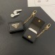 Prada AirPods Case - Triangle Logo Luxury Cover with Gold Chain (2 Universal Fits) Prada AirPods Case - Triangle Logo Luxury Cover with Gold Chain (2 Universal Fits)
