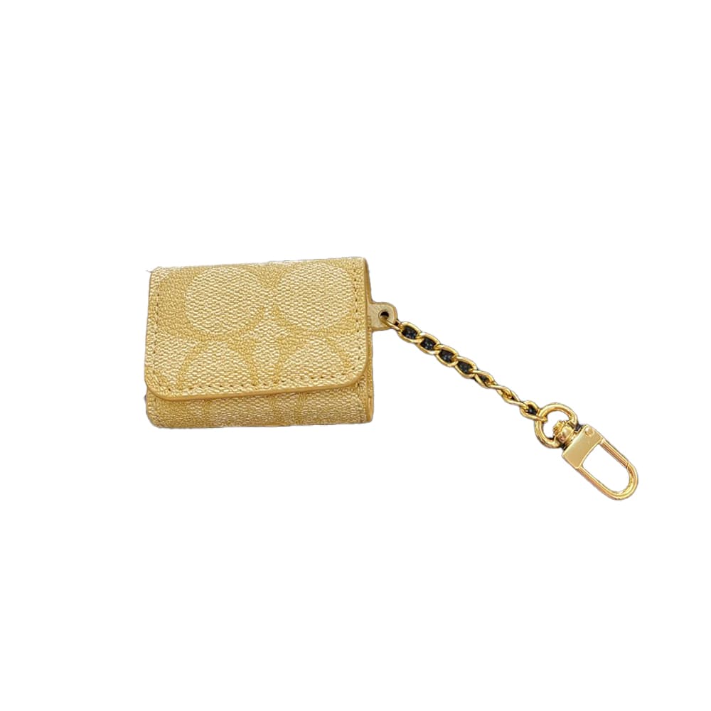 Coach Signature AirPods Case - Monogram Luxury Cover with Gold Chain (Universal Fit) Coach Signature AirPods Case - Monogram Luxury Cover with Gold Chain (Universal Fit)