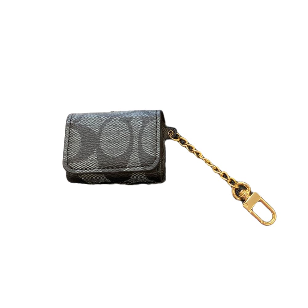 Coach Signature AirPods Case - Monogram Luxury Cover with Gold Chain (Universal Fit) Coach Signature AirPods Case - Monogram Luxury Cover with Gold Chain (Universal Fit)