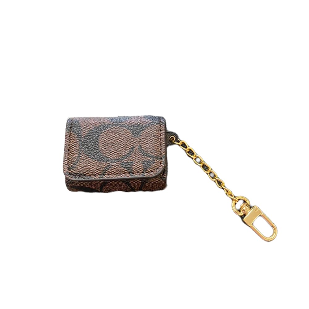 Coach Signature AirPods Case - Monogram Luxury Cover with Gold Chain (Universal Fit) Coach Signature AirPods Case - Monogram Luxury Cover with Gold Chain (Universal Fit)