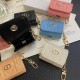Dior CD Monogram Luxury AirPods & Samsung Buds Case - Quilted Leather with Gold Chain Dior CD Monogram Luxury AirPods & Samsung Buds Case - Quilted Leather with Gold Chain