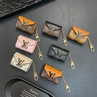 LV Luxury AirPods & Samsung Buds Case - Monogram/Damier with Leather Patchwork & Oversized Logo