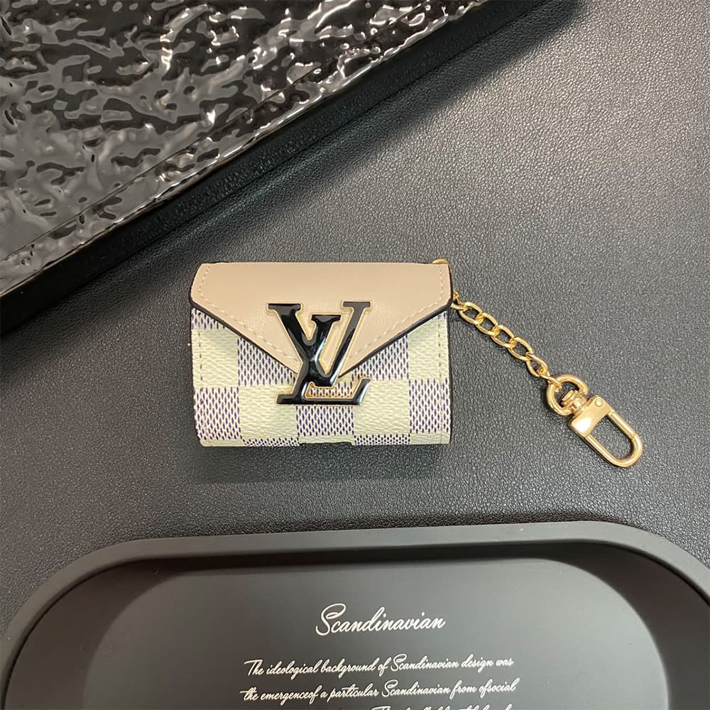 LV Luxury AirPods & Samsung Buds Case - Monogram/Damier with Leather Patchwork & Oversized Logo LV Luxury AirPods & Samsung Buds Case - Monogram/Damier with Leather Patchwork & Oversized Logo