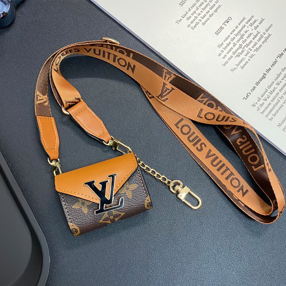 LV Luxury AirPods & Samsung Buds Case - Monogram/Damier with Leather Patchwork & Oversized Logo LV Luxury AirPods & Samsung Buds Case - Monogram/Damier with Leather Patchwork & Oversized Logo
