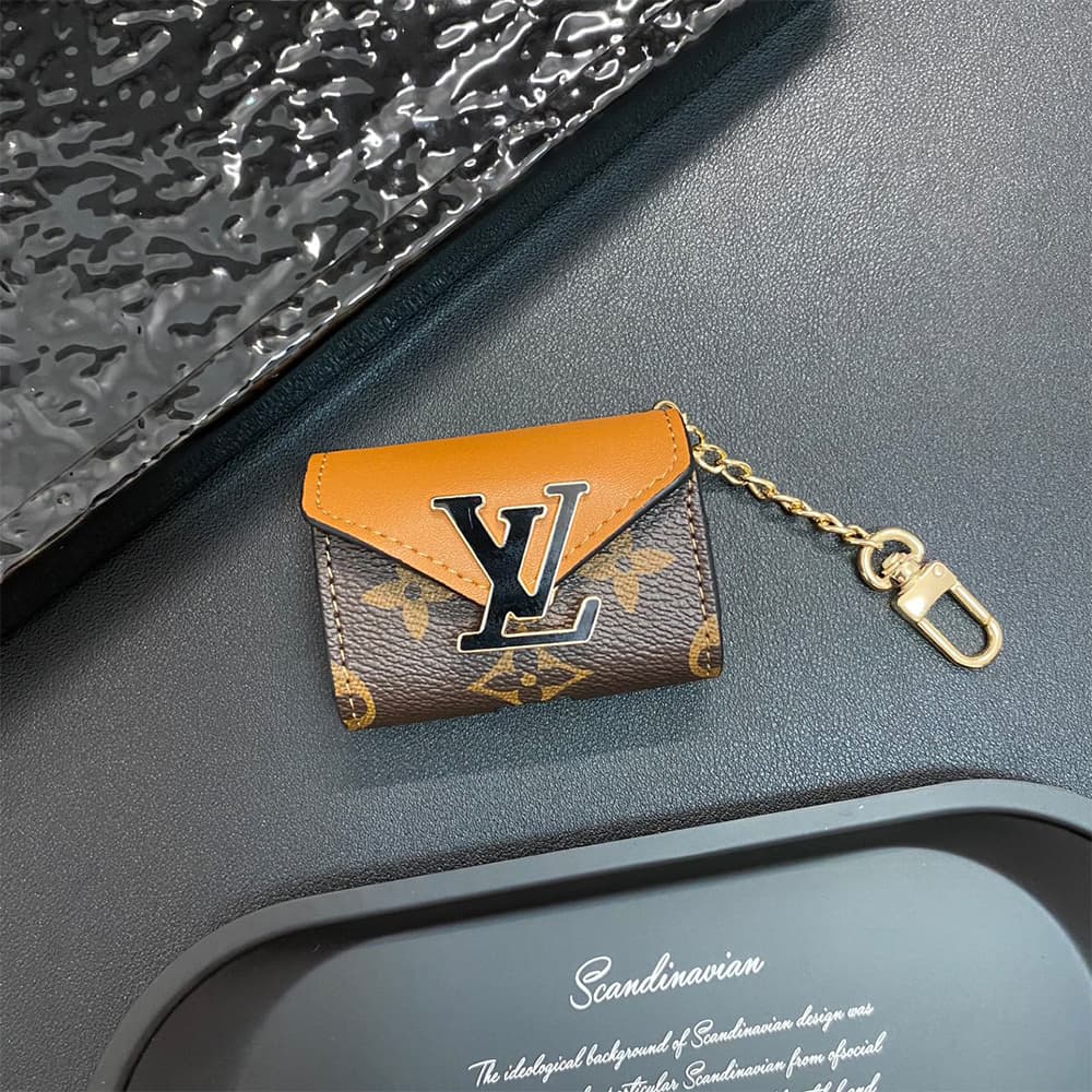 LV Luxury AirPods & Samsung Buds Case - Monogram/Damier with Leather Patchwork & Oversized Logo LV Luxury AirPods & Samsung Buds Case - Monogram/Damier with Leather Patchwork & Oversized Logo
