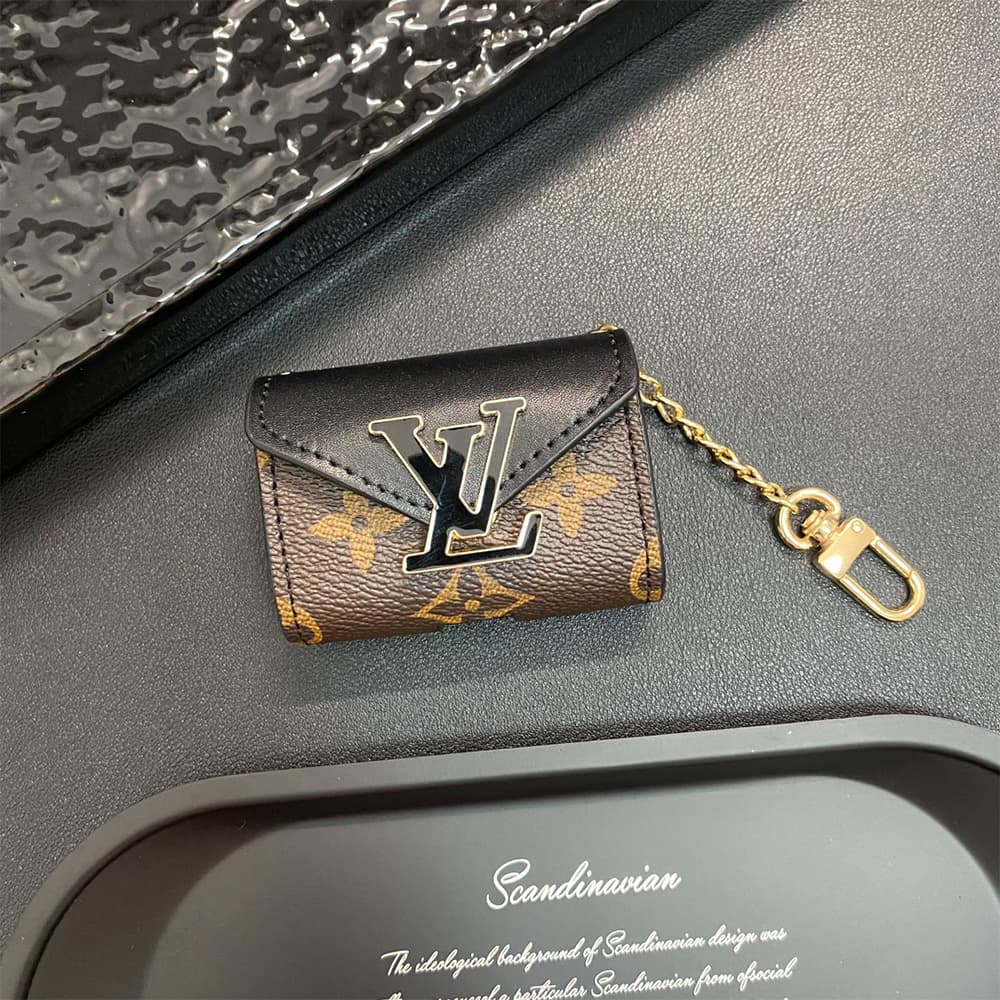 LV Luxury AirPods & Samsung Buds Case - Monogram/Damier with Leather Patchwork & Oversized Logo LV Luxury AirPods & Samsung Buds Case - Monogram/Damier with Leather Patchwork & Oversized Logo