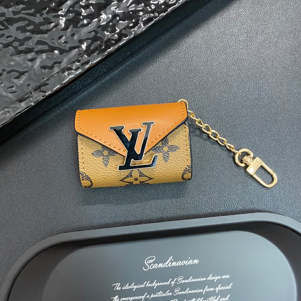 LV Luxury AirPods & Samsung Buds Case - Monogram/Damier with Leather Patchwork & Oversized Logo LV Luxury AirPods & Samsung Buds Case - Monogram/Damier with Leather Patchwork & Oversized Logo