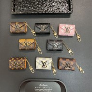 LV Luxury AirPods & Samsung Buds Case - Monogram/Damier with Oversized LV Logo & Strap
