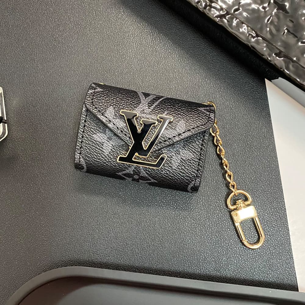 LV Luxury AirPods & Samsung Buds Case - Monogram/Damier with Oversized LV Logo & Strap LV Luxury AirPods & Samsung Buds Case - Monogram/Damier with Oversized LV Logo & Strap