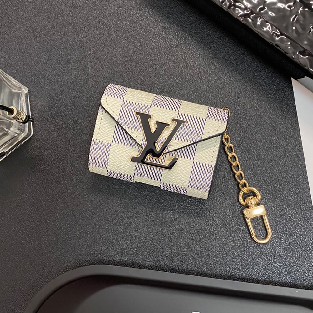 LV Luxury AirPods & Samsung Buds Case - Monogram/Damier with Oversized LV Logo & Strap LV Luxury AirPods & Samsung Buds Case - Monogram/Damier with Oversized LV Logo & Strap