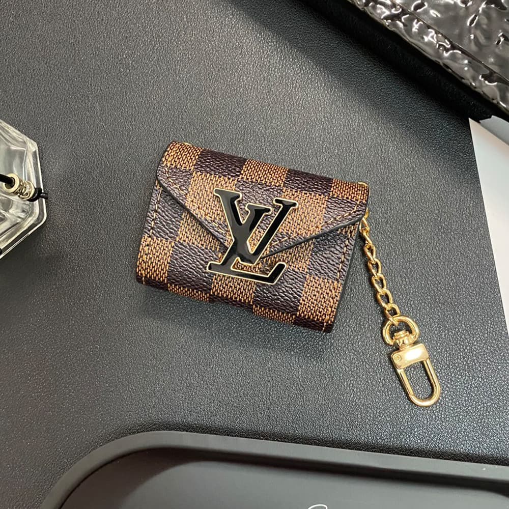 LV Luxury AirPods & Samsung Buds Case - Monogram/Damier with Oversized LV Logo & Strap LV Luxury AirPods & Samsung Buds Case - Monogram/Damier with Oversized LV Logo & Strap