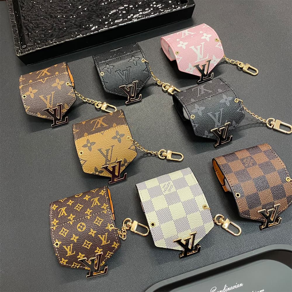 LV Luxury AirPods & Samsung Buds Case - Monogram/Damier with Oversized LV Logo & Strap LV Luxury AirPods & Samsung Buds Case - Monogram/Damier with Oversized LV Logo & Strap