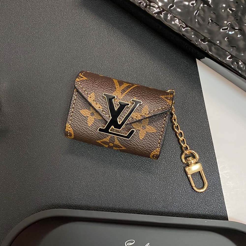LV Luxury AirPods & Samsung Buds Case - Monogram/Damier with Oversized LV Logo & Strap LV Luxury AirPods & Samsung Buds Case - Monogram/Damier with Oversized LV Logo & Strap