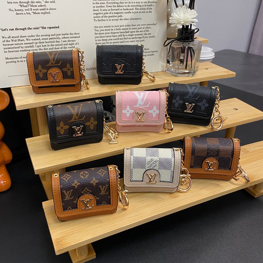 Louis Vuitton Luxury AirPods & Samsung Buds Case - Monogram/Damier with LV Charm & Chain
