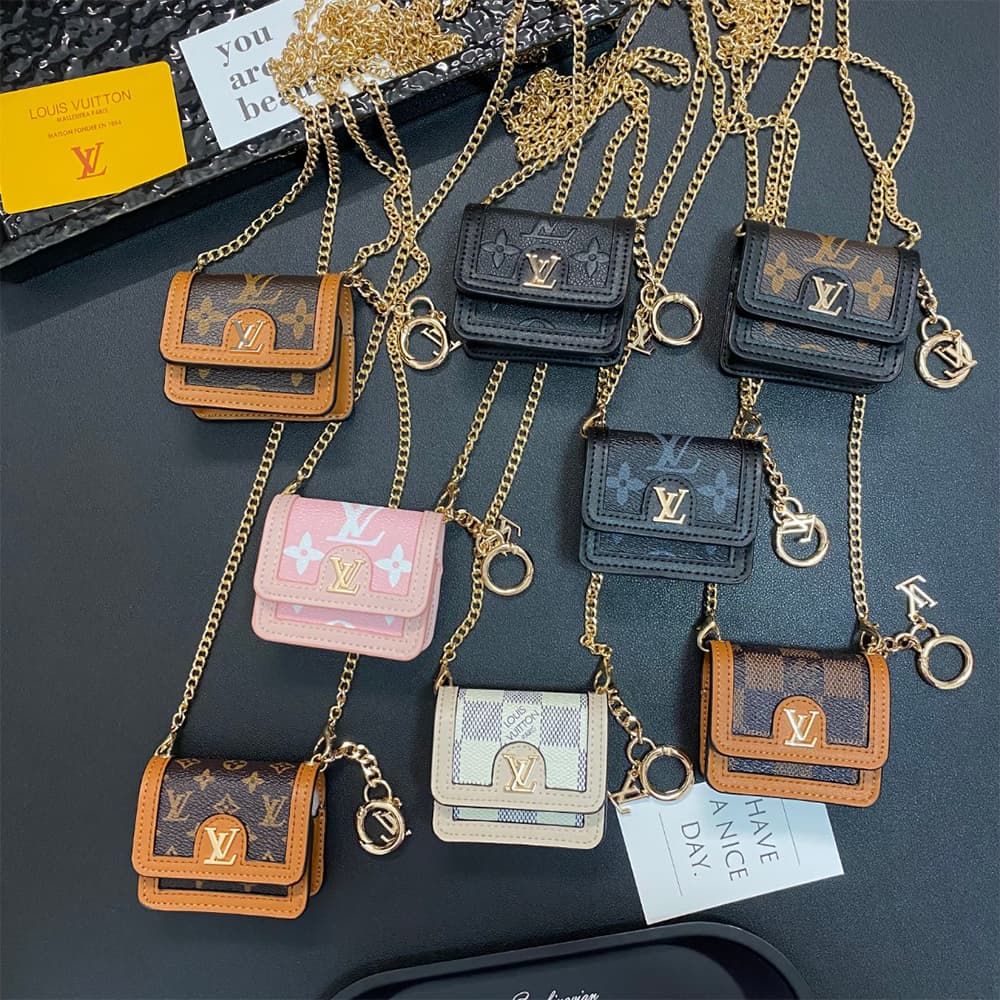 Louis Vuitton Luxury AirPods & Samsung Buds Case - Monogram/Damier with LV Charm & Chain Louis Vuitton Luxury AirPods & Samsung Buds Case - Monogram/Damier with LV Charm & Chain