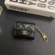 Chanel CC Quilted Leather AirPods & Samsung Buds Case with Gold Chain