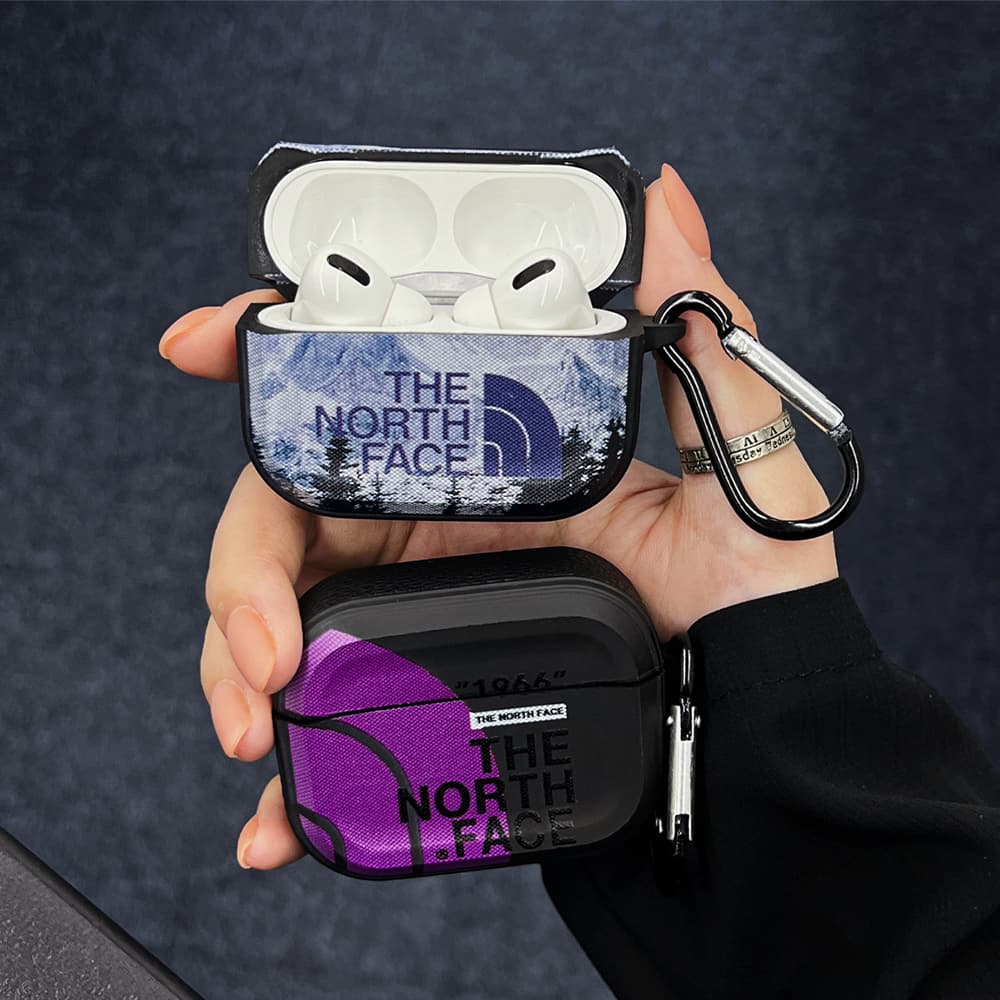 The North Face Mountain Print Carabiner AirPods Case