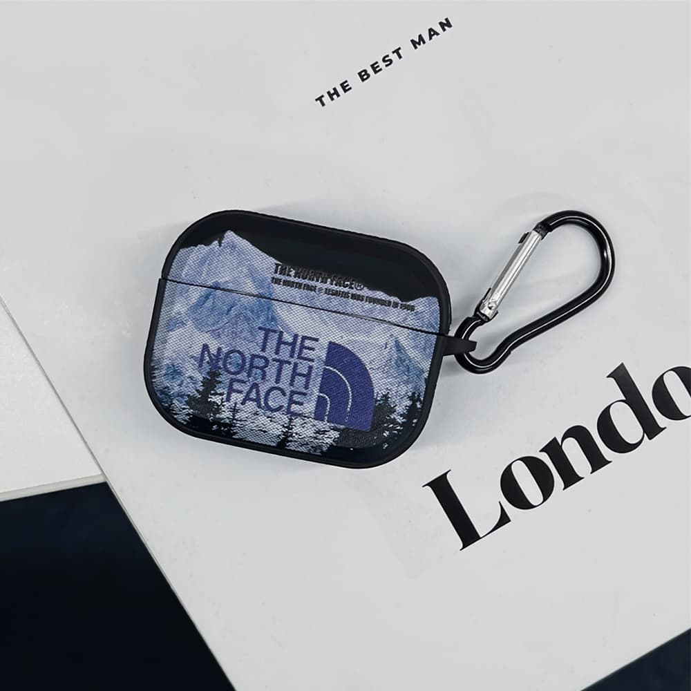 The North Face Mountain Print Carabiner AirPods Case