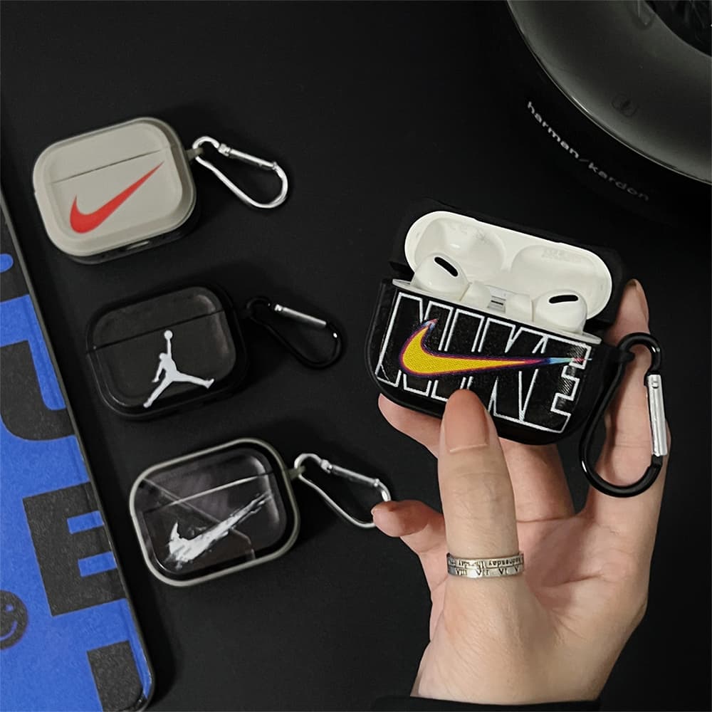 Nike & Air Jordan Swoosh Jumpman Print Carabiner AirPods Case