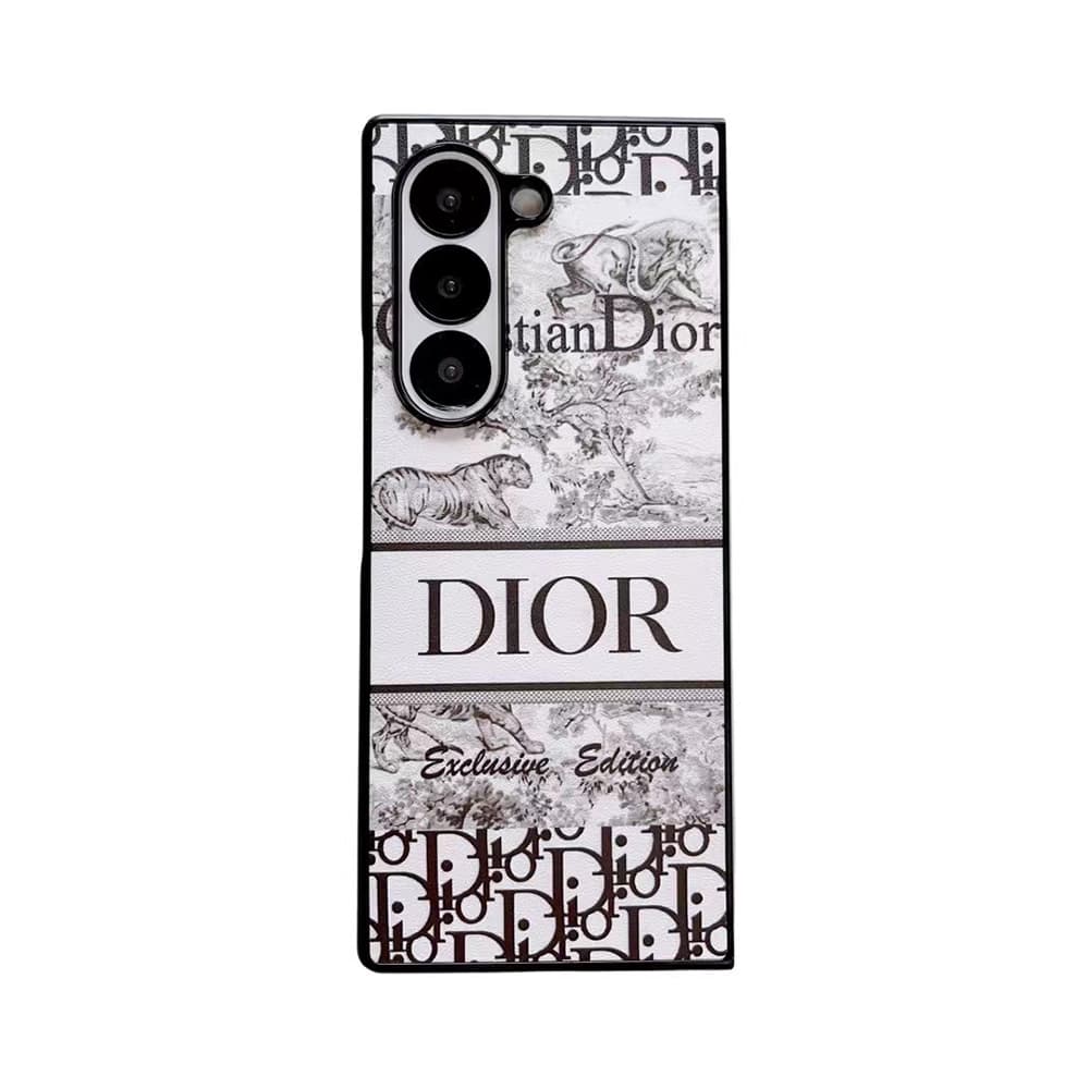 Dior Luxury Samsung Case - Animalier & Oblique Print Cover for Z Fold/Z Flip Series