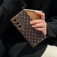 LV & Gucci  Full Faux Leather Wrap with Gold Plated Frame Samsung Galaxy S Series Case
