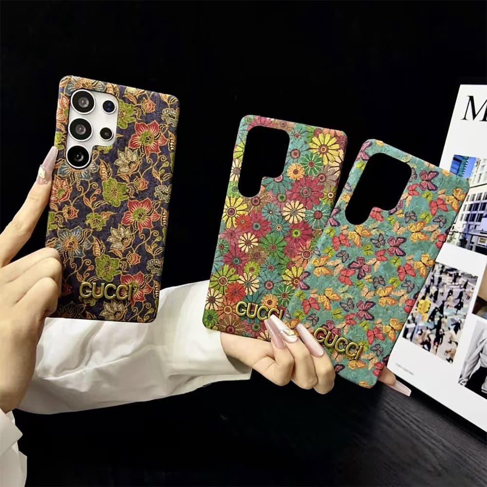 Gucci Luxury Samsung Case - Floral & Butterfly Design with Metal Logo for S Series Gucci Luxury Samsung Case - Floral & Butterfly Design with Metal Logo for S Series