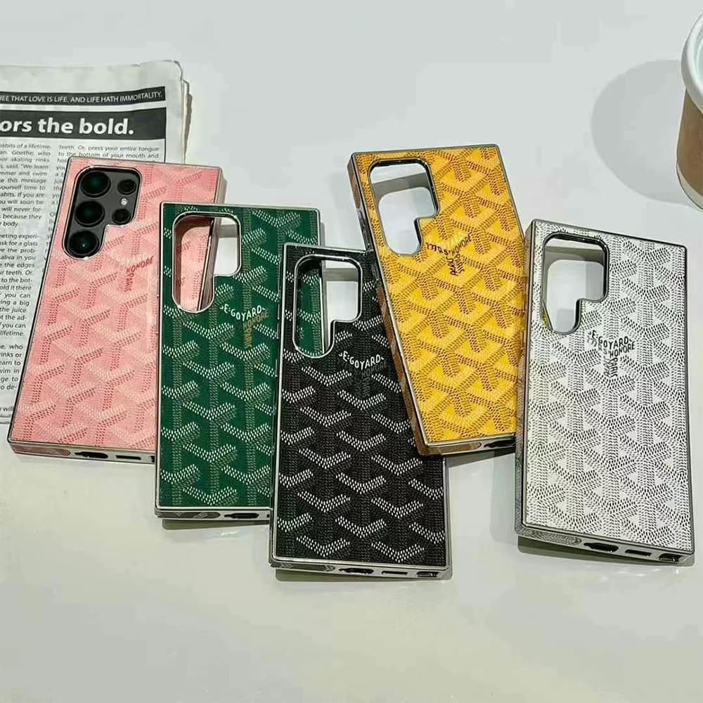 Goyard Luxury Samsung Case - Signature Y-Pattern Phone Cover for S Series