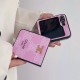 CELINE Luxury Z Flip Case - Triomphe Print Phone Cover with Gold Logo CELINE Luxury Z Flip Case - Triomphe Print Phone Cover with Gold Logo
