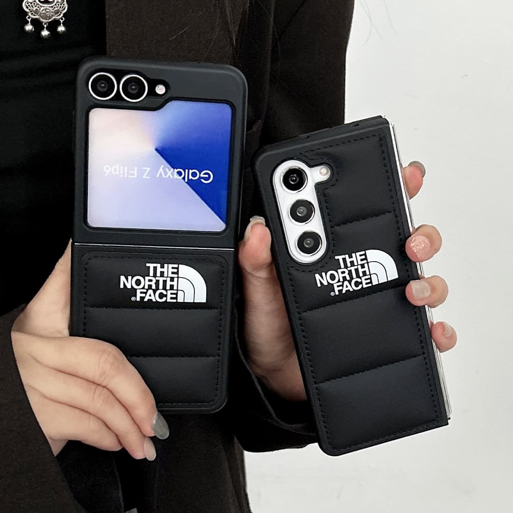 The North Face Luxury Z Fold/Z Flip Case - Quilted Outdoor Design with Card Slot