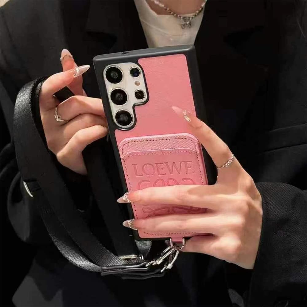 LOEWE Anagram Embossed Galaxy Case with Card Holder & Strap (4 Colors)