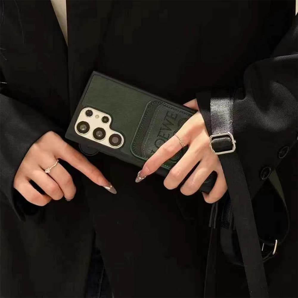 LOEWE Anagram Embossed Galaxy Case with Card Holder & Strap (4 Colors)