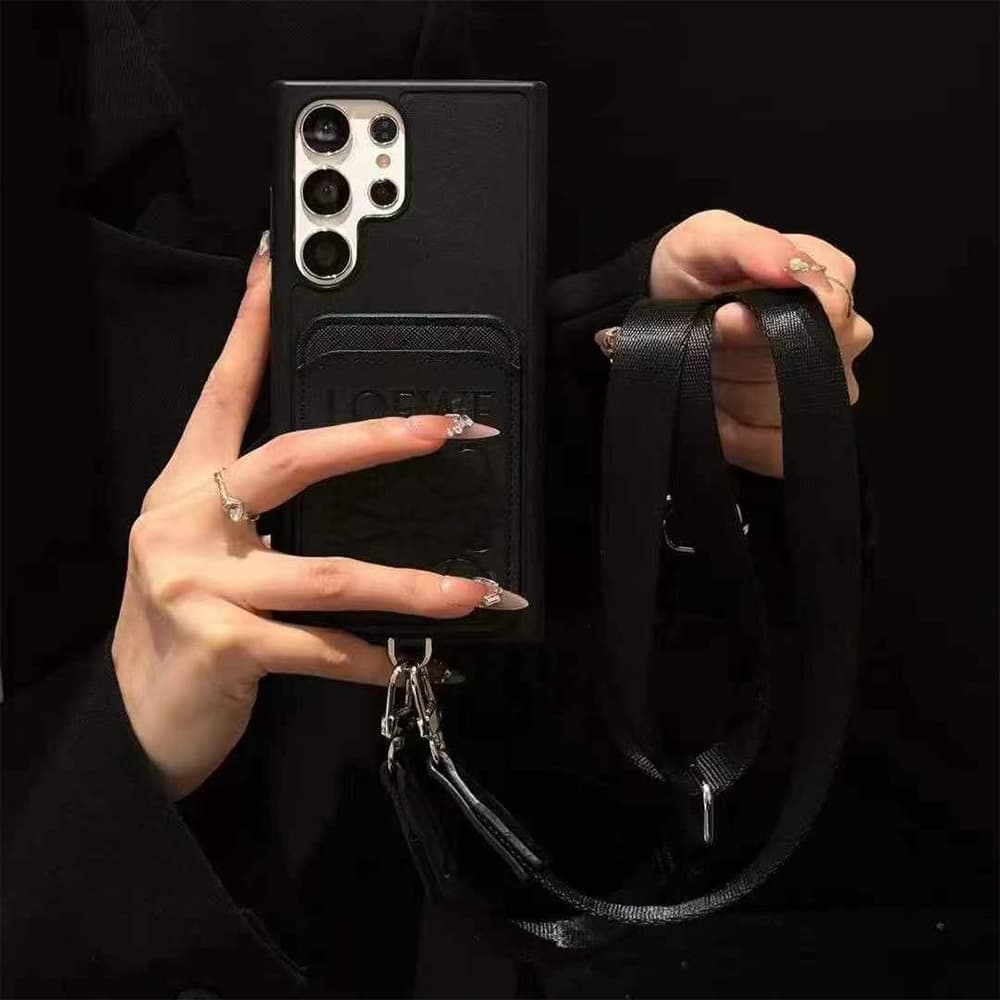 LOEWE Anagram Embossed Galaxy Case with Card Holder & Strap (4 Colors)