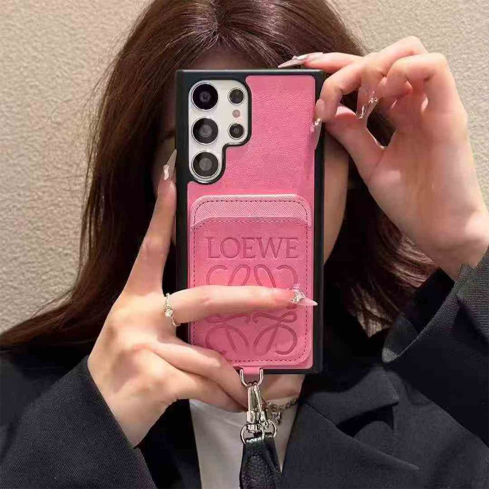 LOEWE Anagram Embossed Galaxy Case with Card Holder & Strap (4 Colors)