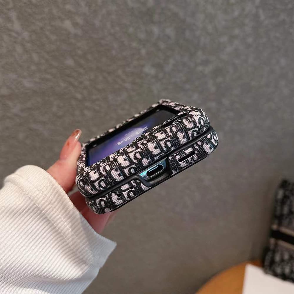 Dior Oblique Pattern with CHRISTIAN DIOR Branding Card Slot Galaxy Z Flip Case