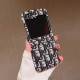 Dior Oblique Embroidery Pattern Card Slot Galaxy Z Flip Case Dior Oblique Embroidery Pattern Card Slot Galaxy Z Flip Case