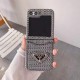 Prada Woven Fabric with Metal Triangle Logo & Card Slot Galaxy Z Flip Case
