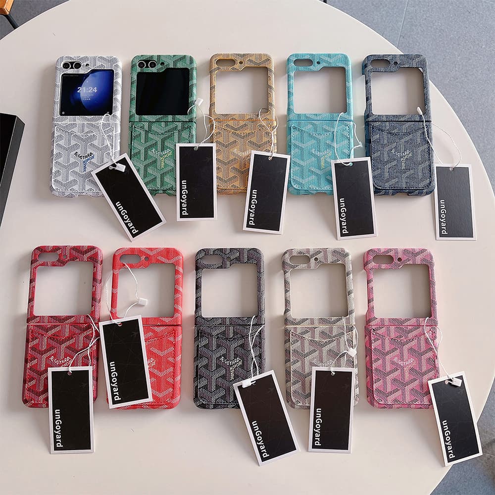 Goyard Chevron Pattern Card Slot Galaxy Z Flip Case