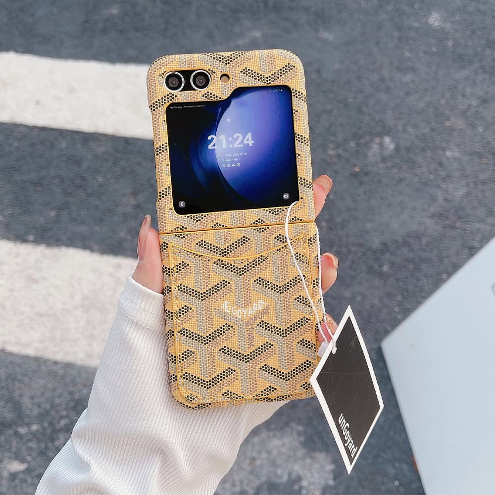 Goyard Chevron Pattern Card Slot Galaxy Z Flip Case Goyard Chevron Pattern Card Slot Galaxy Z Flip Case