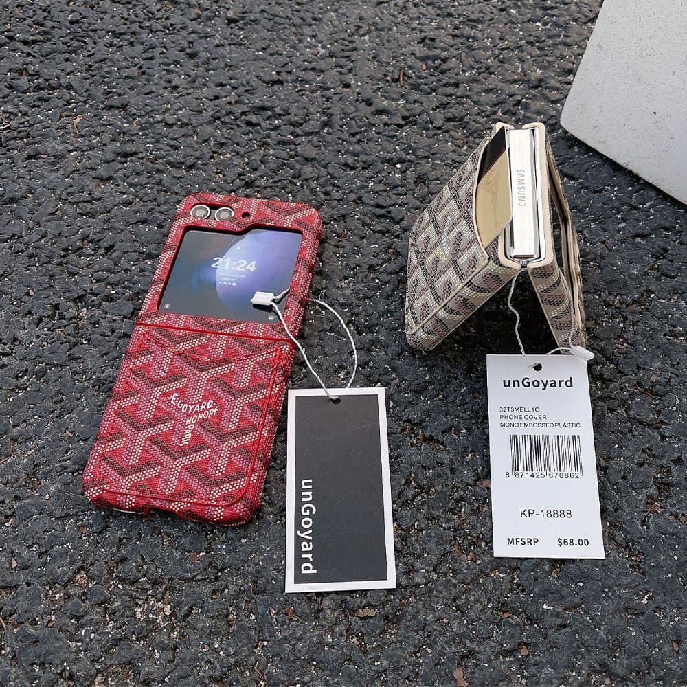 Goyard Chevron Pattern Card Slot Galaxy Z Flip Case