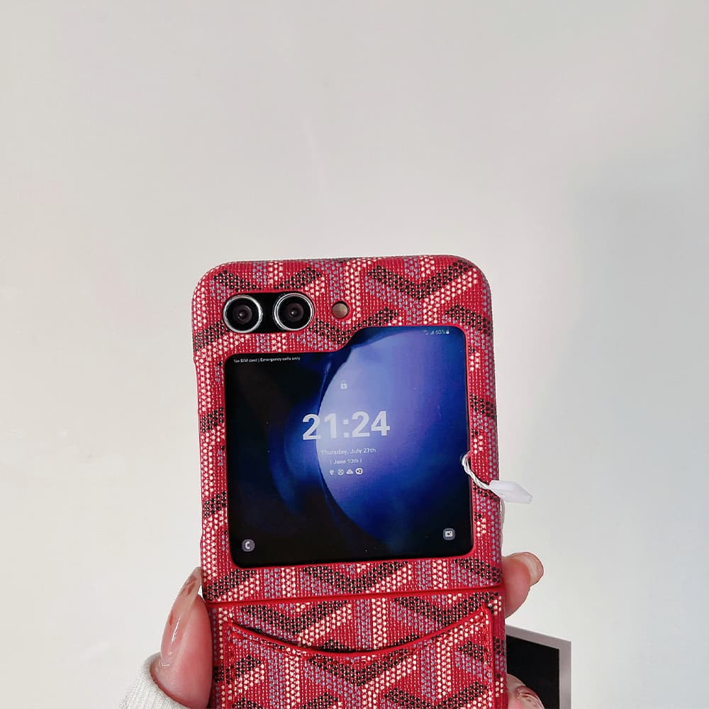 Goyard Chevron Pattern Card Slot Galaxy Z Flip Case Goyard Chevron Pattern Card Slot Galaxy Z Flip Case