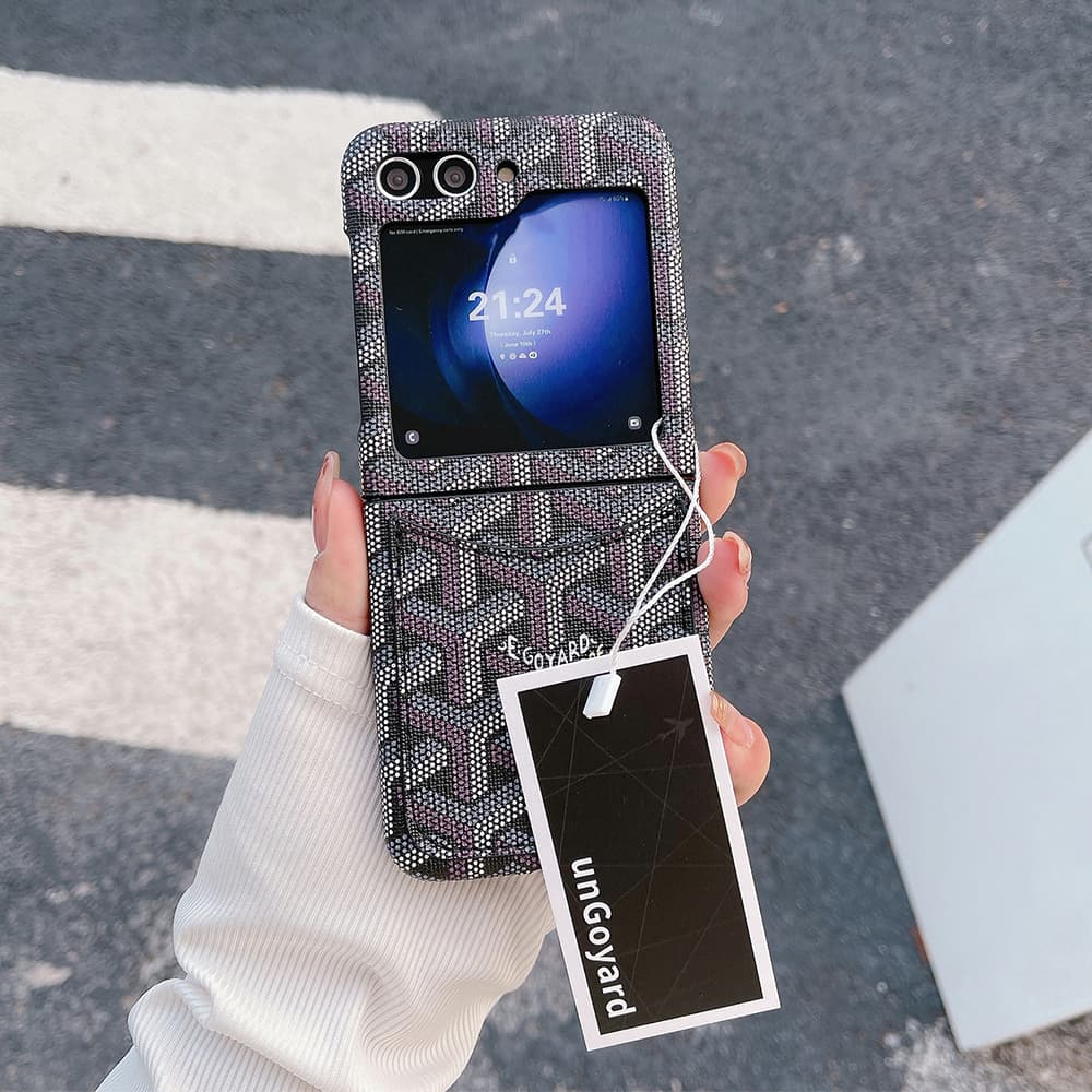 Goyard Chevron Pattern Card Slot Galaxy Z Flip Case Goyard Chevron Pattern Card Slot Galaxy Z Flip Case