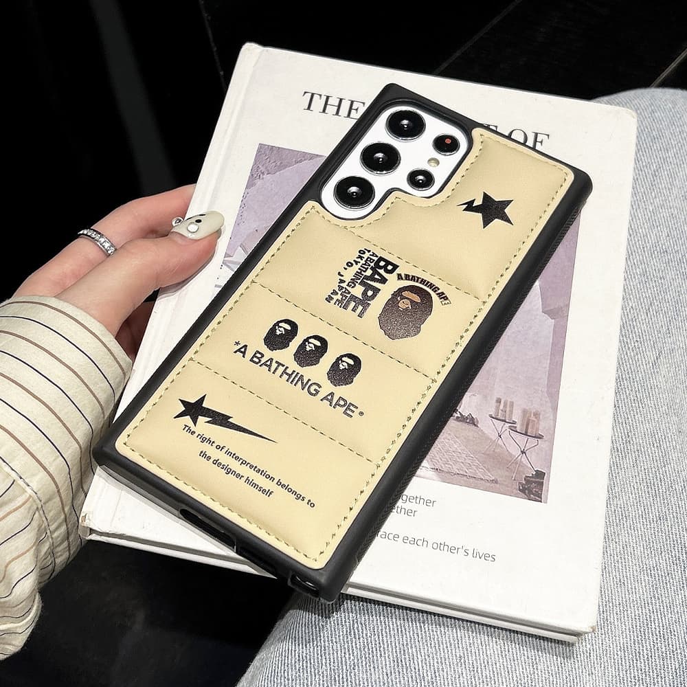 BAPE Ape Head Design & Quilted Texture Samsung Galaxy Case