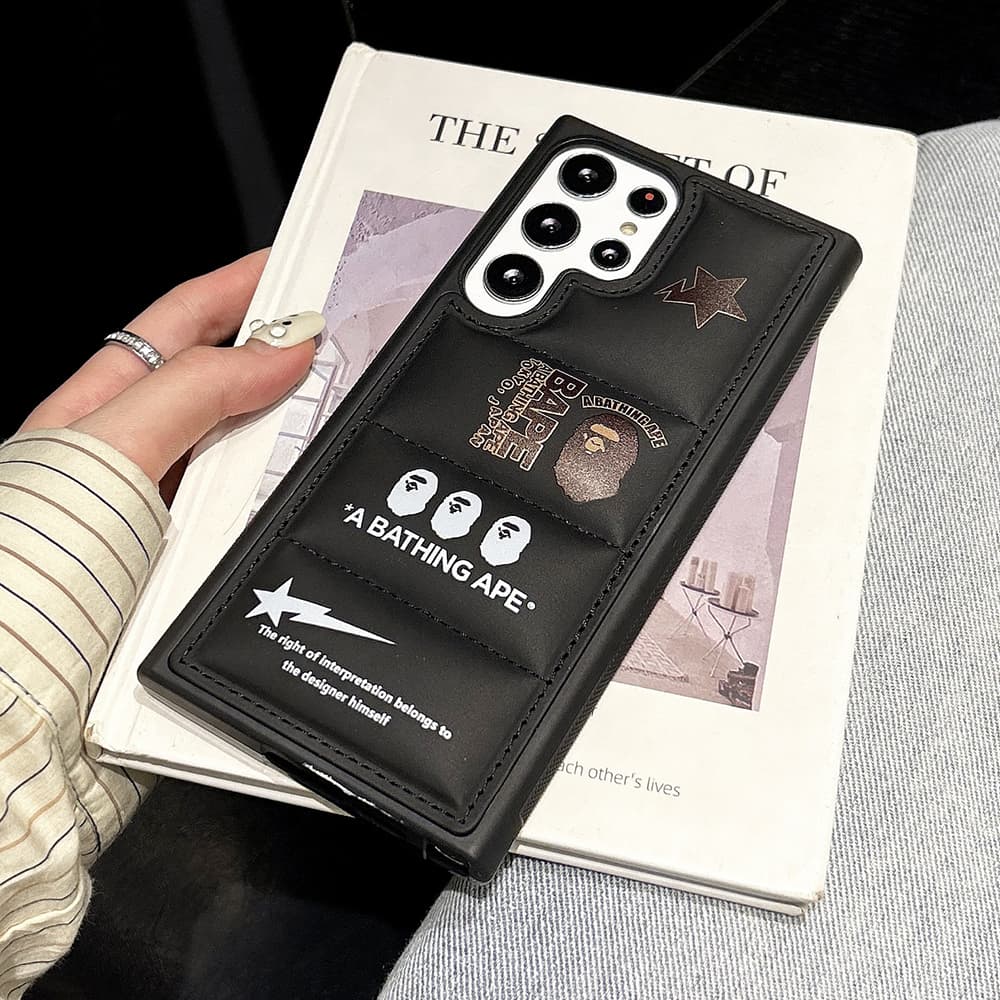 BAPE Ape Head Design & Quilted Texture Samsung Galaxy Case